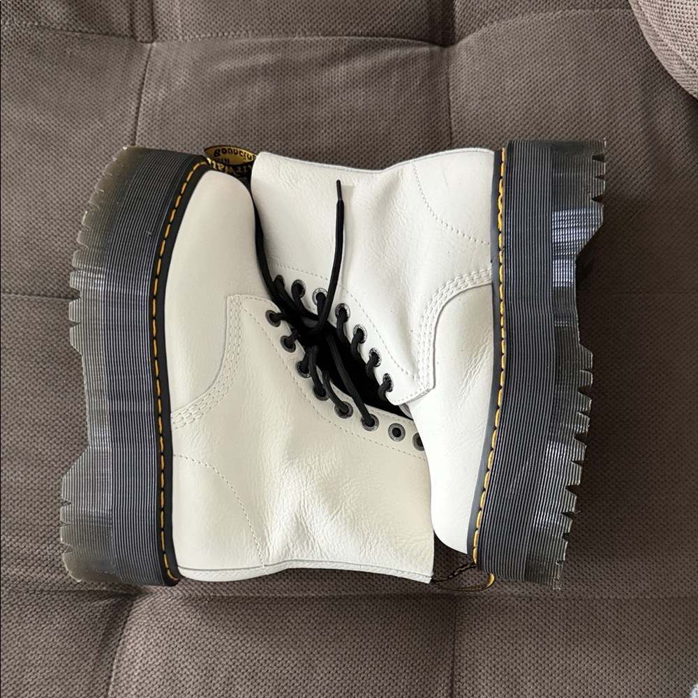 Doc Marten 1460 Pascal Max White Leather Platform Boots